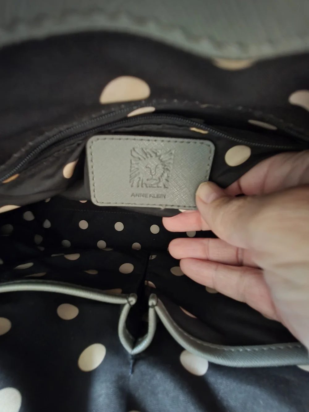 Anne Klein Gray Dome Satchel with Gold-Tone Hardware